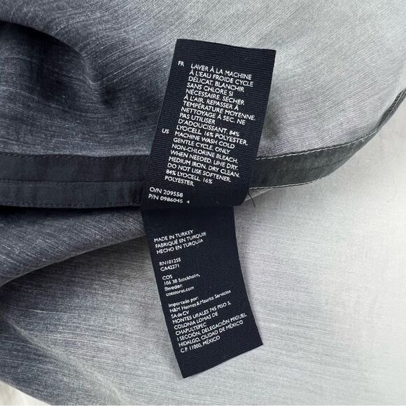 COS Women's Halter Neck Sleeveless Ombre Print Tunic Blouse Gray Size 4 - Picture 11 of 13